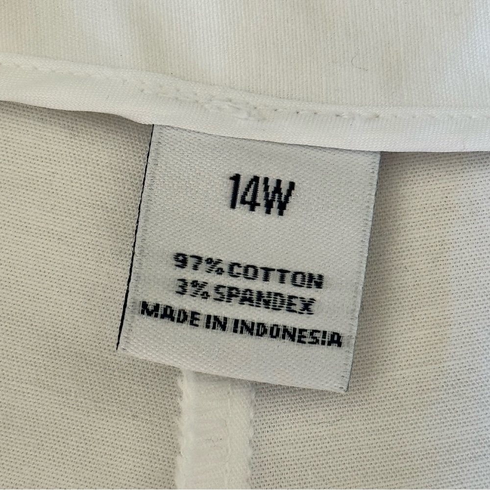 CHARTER CLUB Pant Shop White Stretch Pants Side Zip Women’s 14W Cotton Blend - Picture 6 of 14